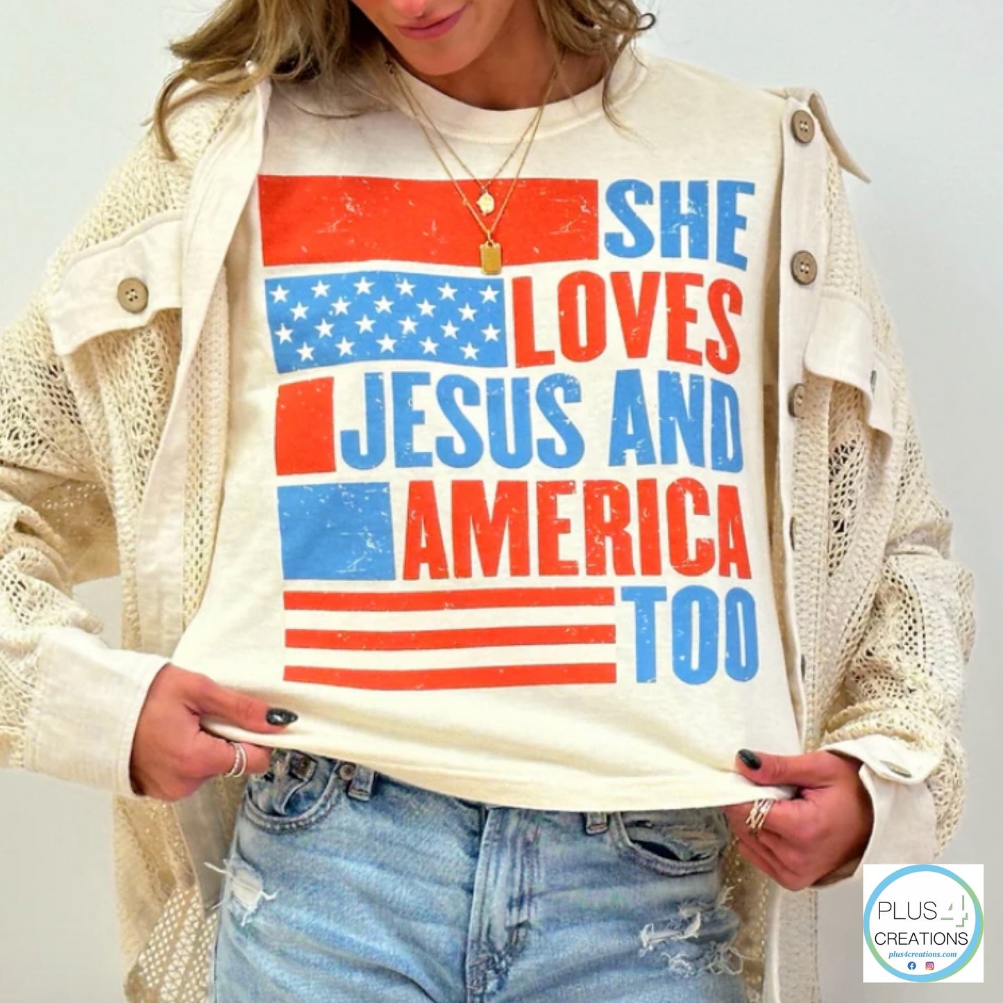 She Loves Jesus Tee - Comfort Color Creme