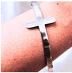 Stainless Steel Modern Cross Adjustable Cuff Bracelet