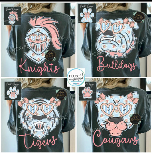 Floral Preppy Mascot Tee (DTF)