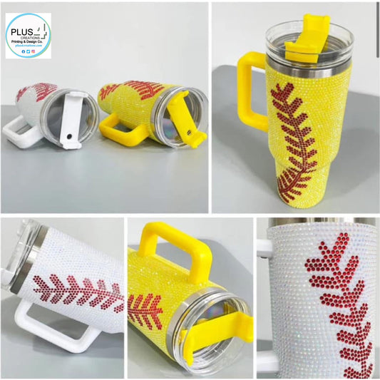 40 oz 🌟BLING🌟 Baseball Tumbler