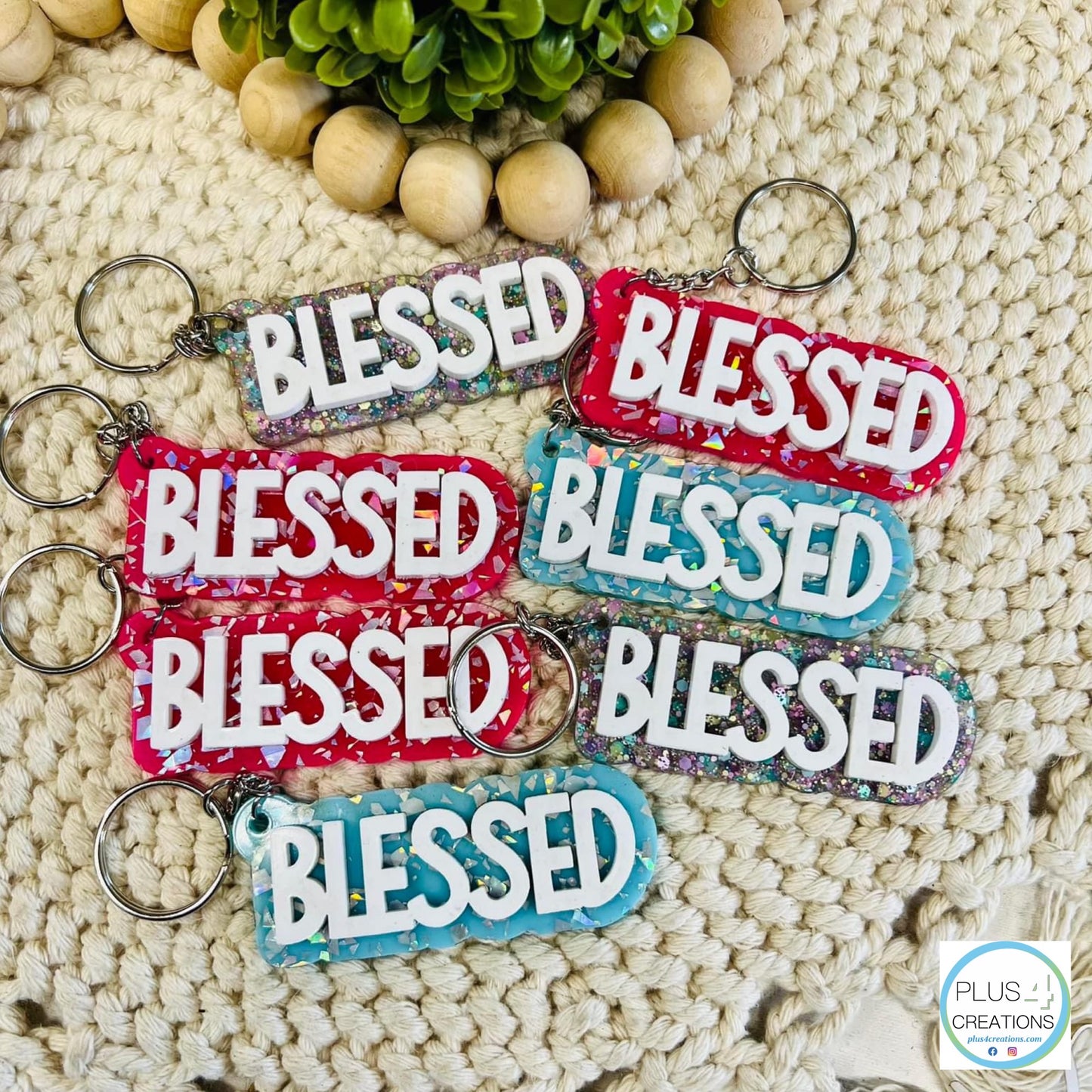 3D “BLESSED” Acrylic Keychain