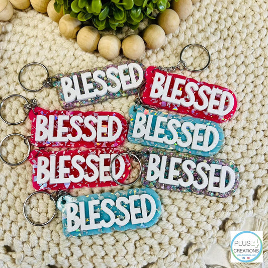 3D “BLESSED” Acrylic Keychain