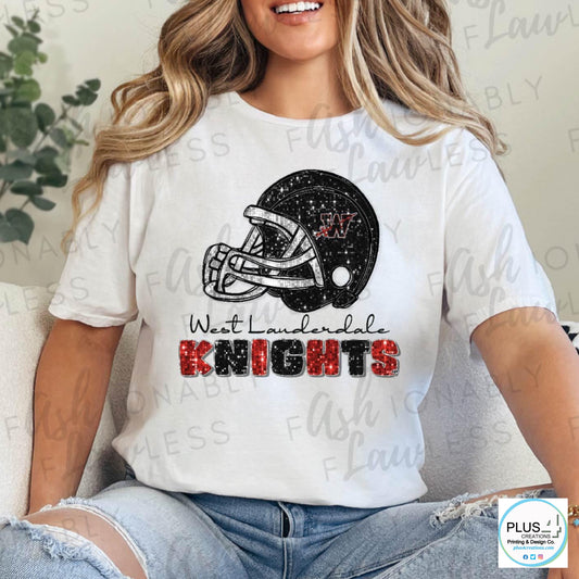 West Lauderdale Glitter Helmet Tee